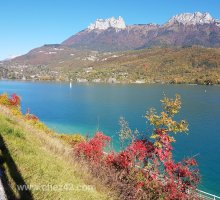 Autumn view of Lake Annecy near Duingt