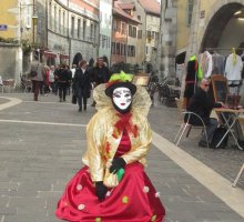 Venetian carnival, Annecy old town, winter holidays